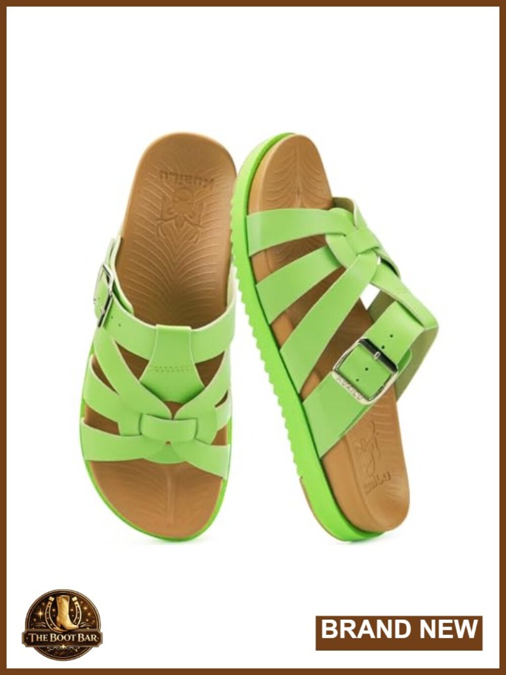 Faux Leather Gladiator Sandals with Arch Support - Slip On Cushion Slides